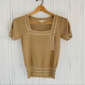 ESCADA Gold Metallic Knit Top